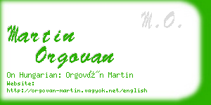 martin orgovan business card